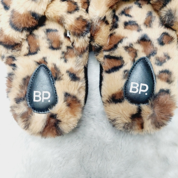 NEW BP. Bundle Of Two Sophie Brown Leopard Faux Fur Criss Cross Slippers S131 - Picture 4 of 9